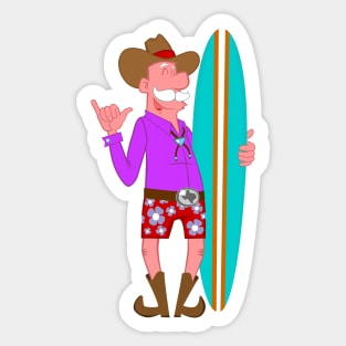 Cowboy Surfer! Sticker